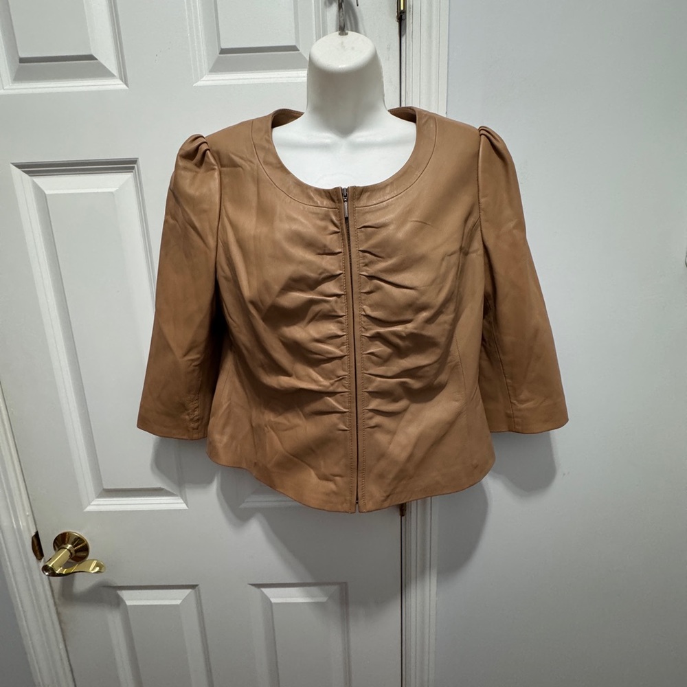 Doncaster Tan Leather Jacket cost size 12 - Picture 9 of 9
